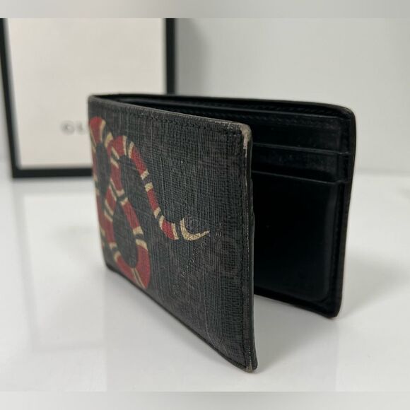 Mens Gucci Wallet Bifold GG Supreme Kingsnake Print (Pre-Owned / Used) - Picture 4 of 10